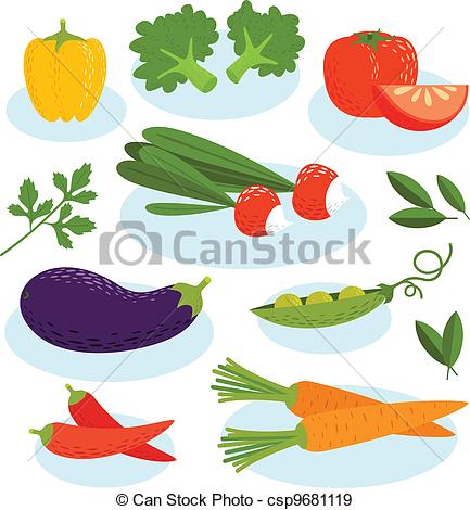 Eps Vectors Of Summer Is On Fresh Vegetables Set Csp9681119   Search