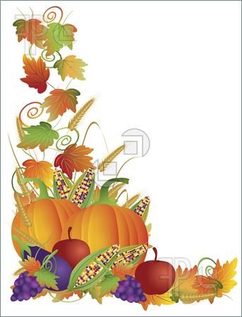 Fall Harvest Clip Art   Fall Harvest And Vines Border Illustration