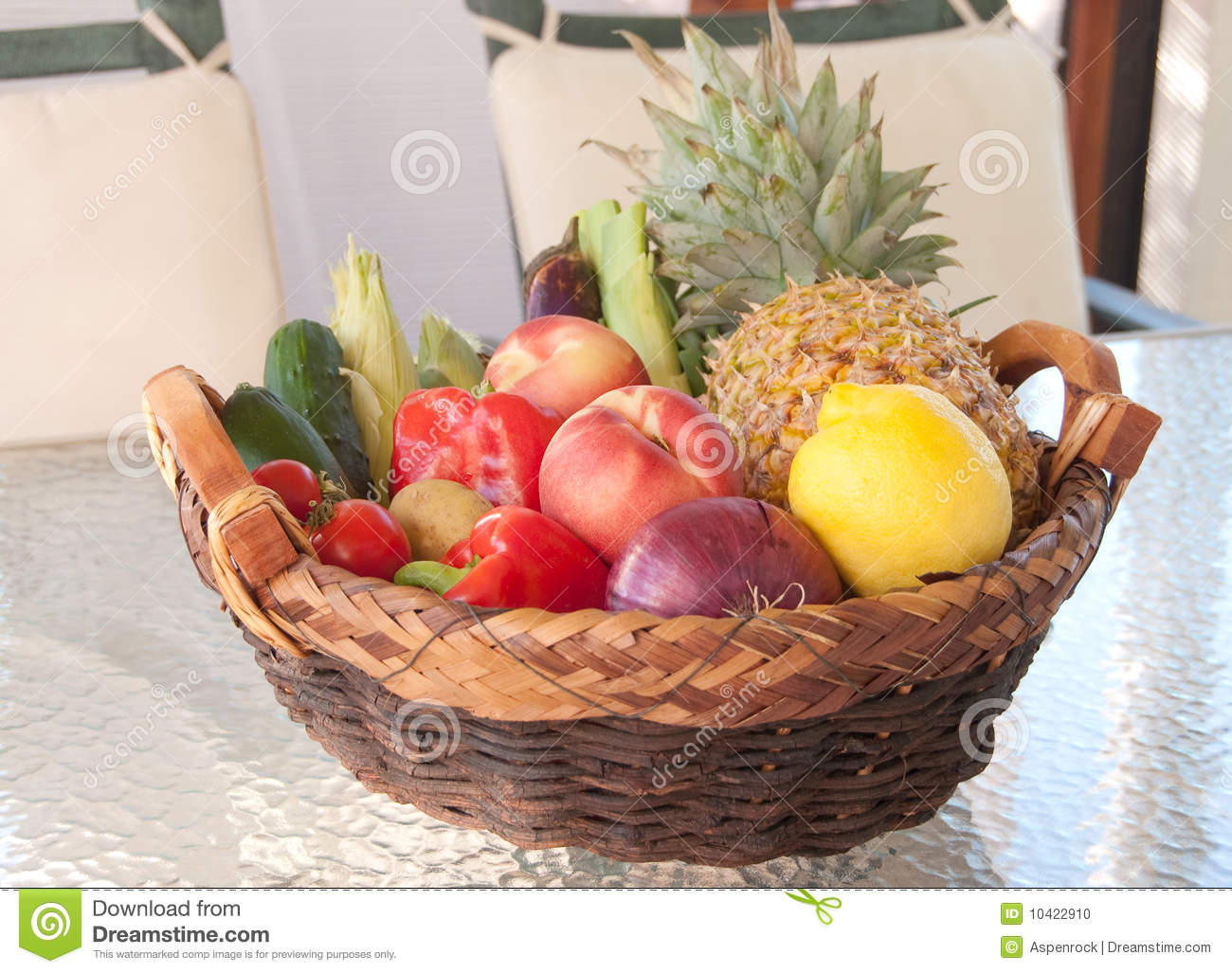 Fresh Summer Fruits And Vegetables Stock Photo   Image  10422910