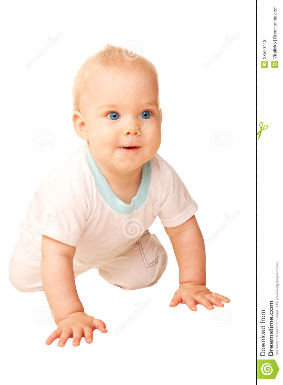 Happy Baby Crawling Away  Stock Photos   Image  28520743