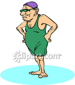 Old Man Wearing An Old Fashioned Bathing Suit Royalty Free 080927    