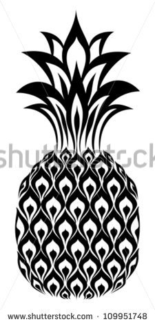 Pineapple Slices Clipart Black And White Pineapple Isolated On White