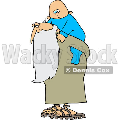 Rf  Clipart Illustration Of An Old Man Father Time Carrying A New