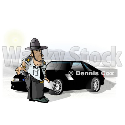 Standing Beside A Ford Mustang Car Clipart Picture   Dennis Cox  6297