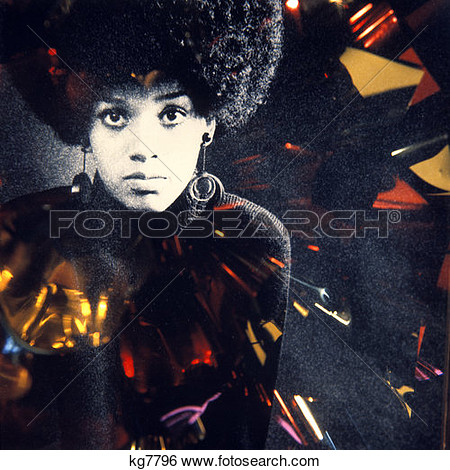 Stock Bild   1970 1970s Afrikanisch Amerikanisch Frau Gro  Afro