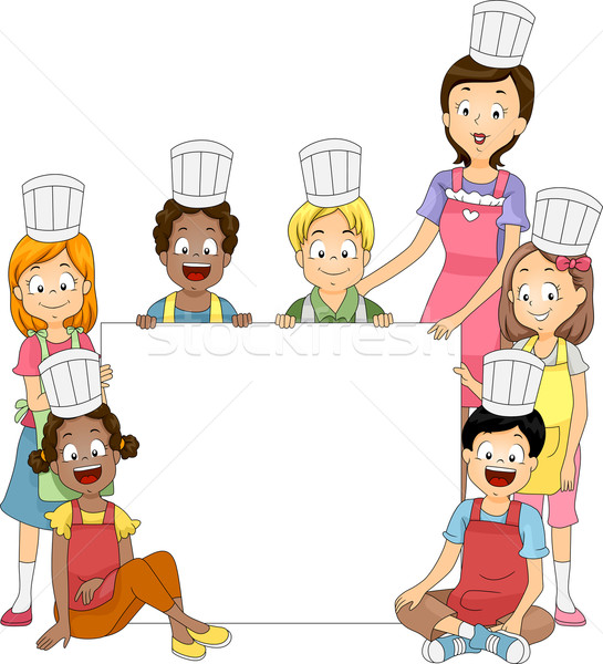 Stock Vector   Banner Illustration Featuring Members Of A Cooking Club