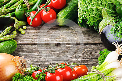 Summer Frame With Fresh Organic Vegetables Stock Photography   Image