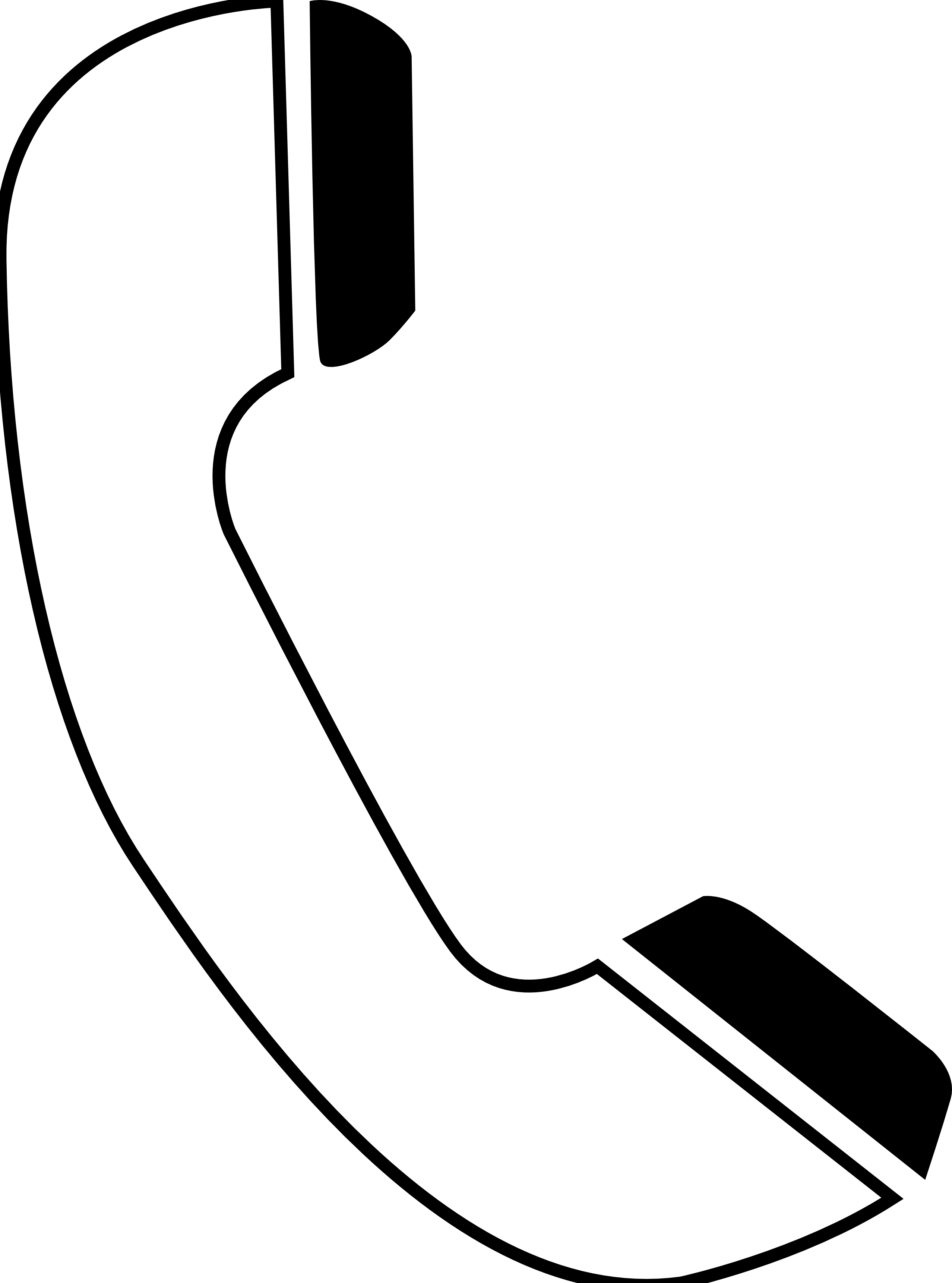 Telefono Telephone Phone Icon Black White Line Art Coloring Book