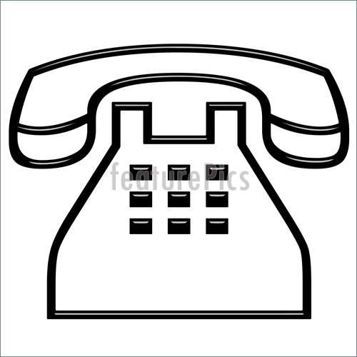 Telephone Clipart Black And White Illustration Of 3d Telephone