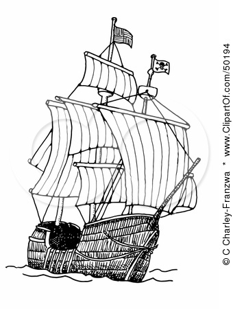 50194 Royalty Free Rf Clipart Illustration Of A Tall Pirate Ship At