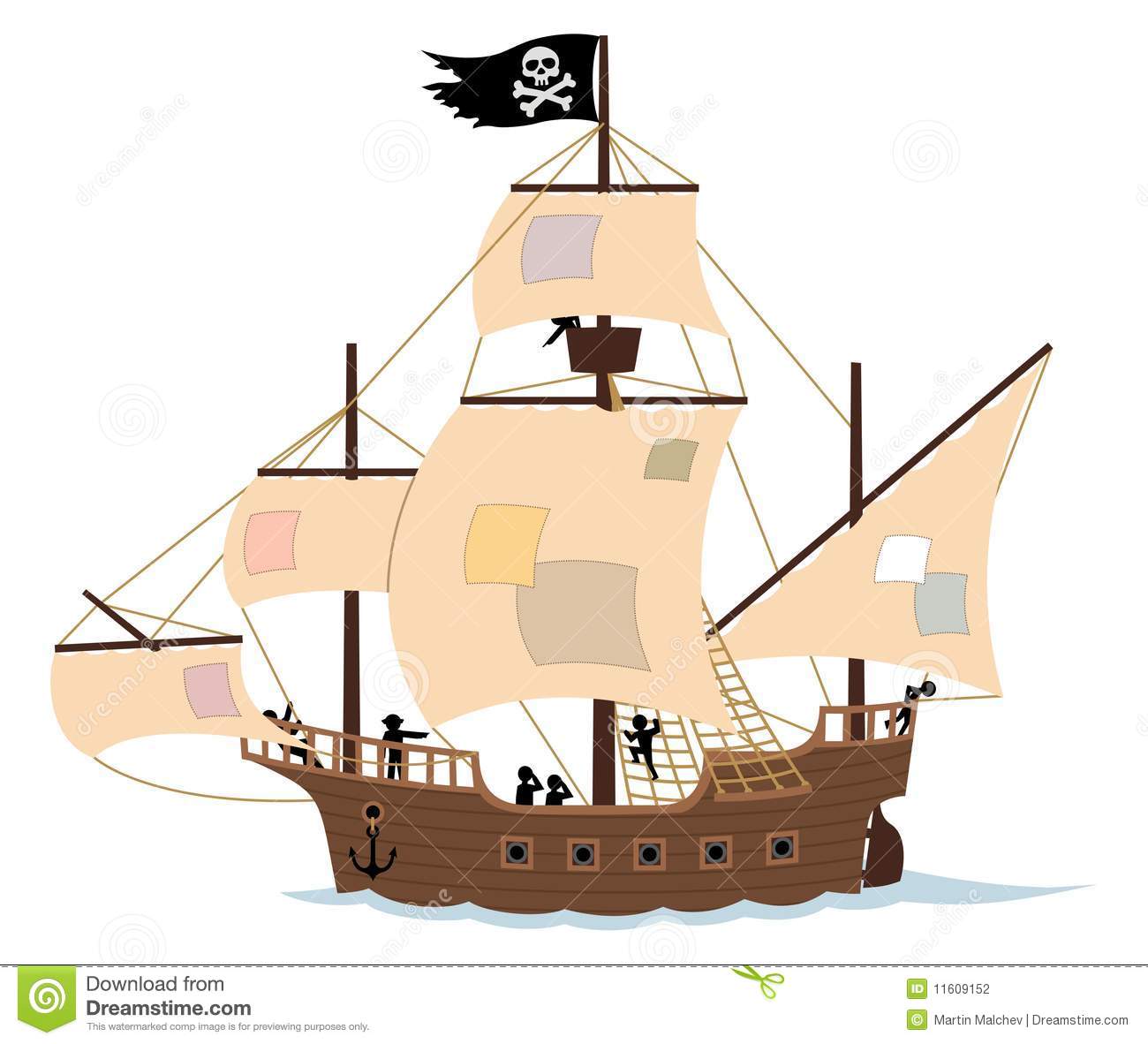     And You Get An Ordinary Sail Ship  No Transparency And Gradients Used