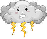 Angryangry Cloudanthropomorphicblack Cloudcartooncartoon Mascot    