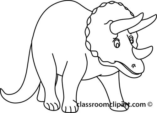 Dinosaurs   Triceratops Outline   Classroom Clipart