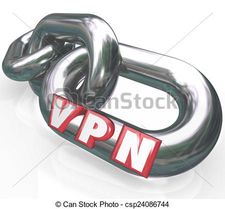Drawing Of Vpn 3d Letters On Chain Links In Secure Connection Virtual    