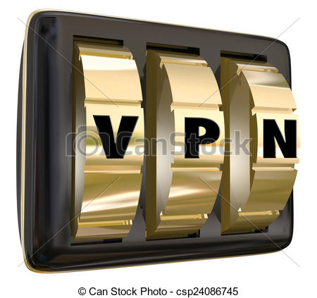 Drawing Of Vpn Lock Dials Virtual Personal Network Internet Connection