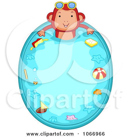 Free  Rf  Clipart Illustration Of A Pool Maintenance Couple Cleaning