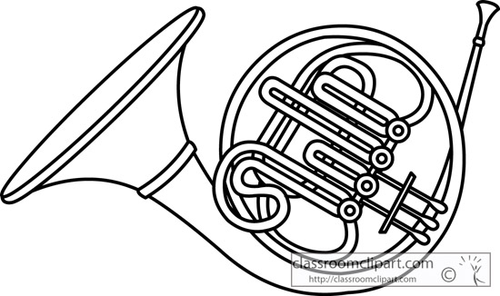 French Horn Brass Instrument Outline 13 Jpg