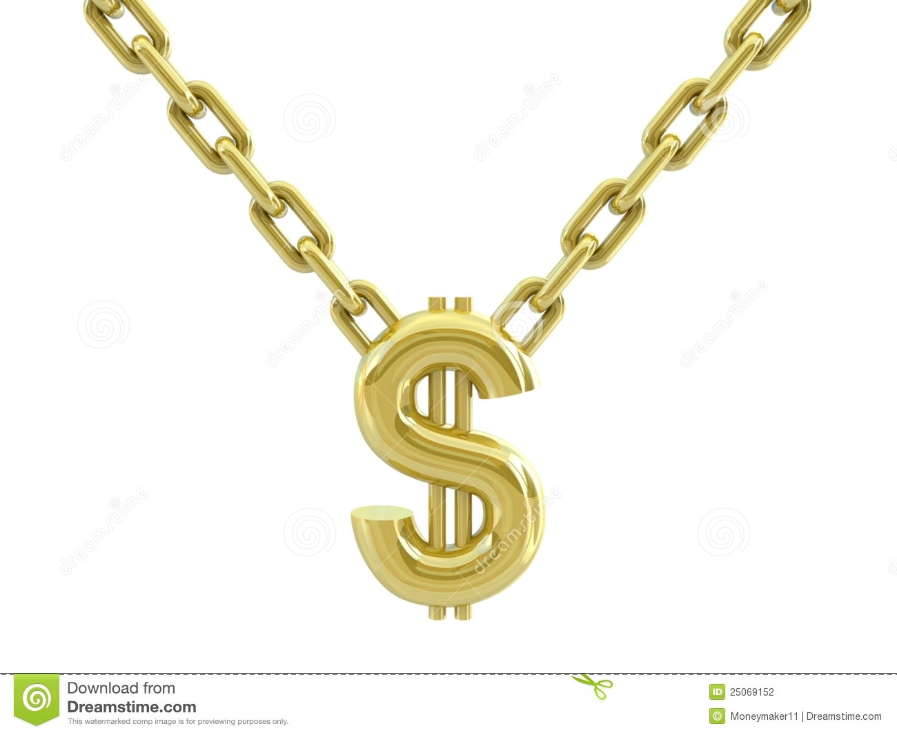 Gangster Gold Chain Clip Art Gold Chain W Dollar Sign