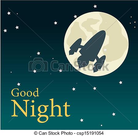 Good Night Over Sky Background Vector Illustration