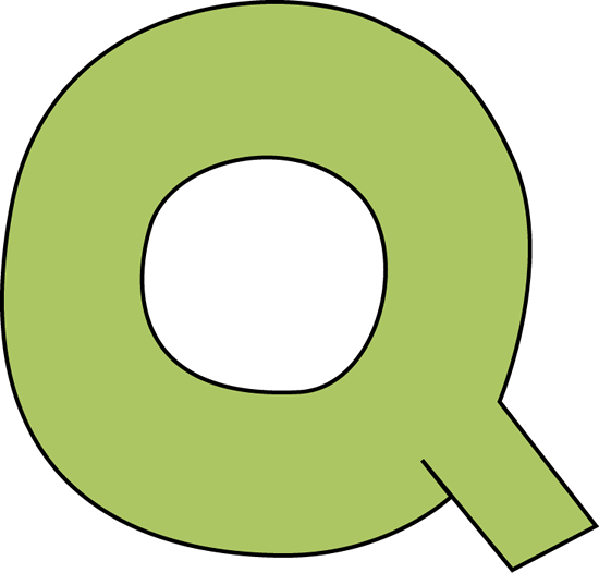 Green Letter Q Clip Art Image   Large Green Capital Letter Q 