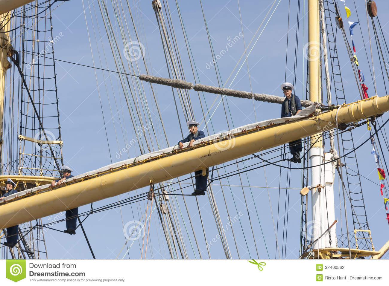   Kruzenshtern Or Krusenstern Ship Stand On Sail Masts While The Ship    