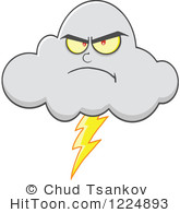 Mad Lightning Storm Cloud Mascot  1224893