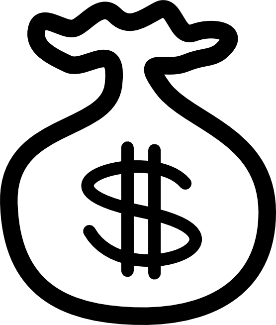 Money Bag Icon Black White Line Art Scalable Vector Graphics