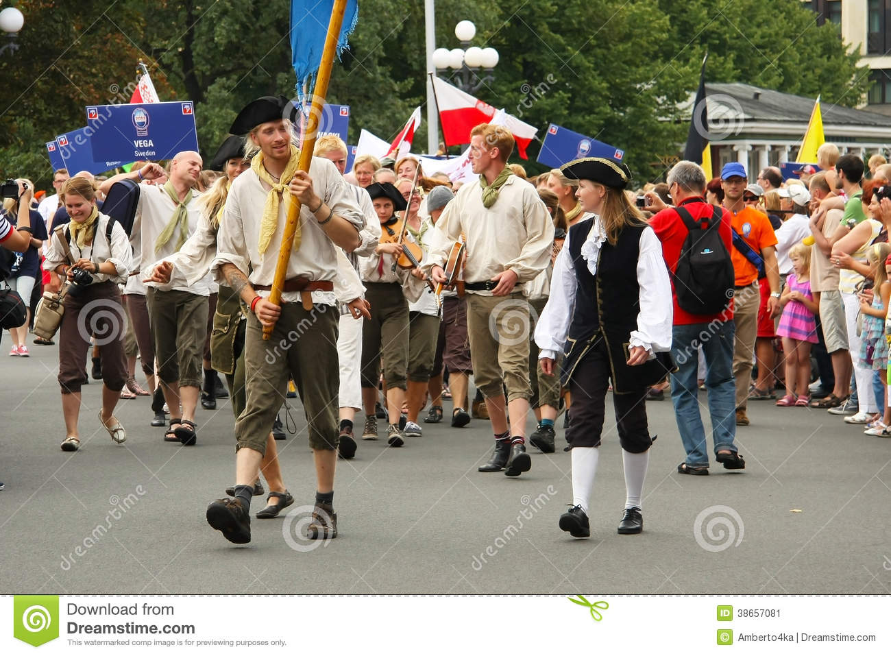 Parade Crew Ship Riga July Th Latvia Second Stage World Cup Tall Ships    