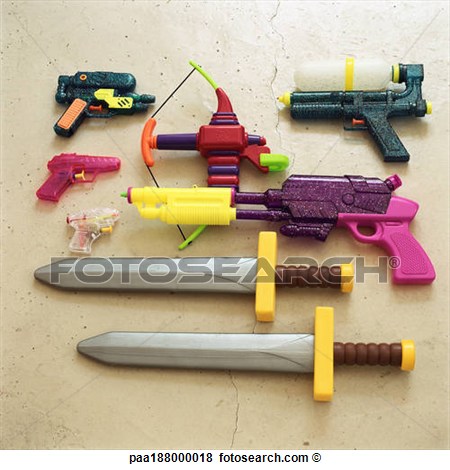 Picture   Children S Toy Swords And Guns   Fotosearch   Search Stock    