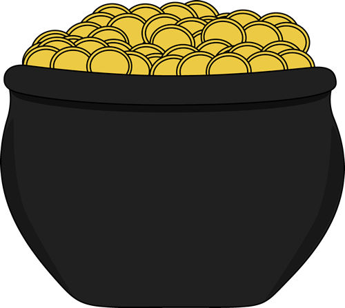 Pot Of Gold Clip Art Image   Black Pot Of Gold 