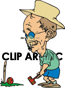 Royalty Free Cartoon Croquet Player Clipart Image Picture Art