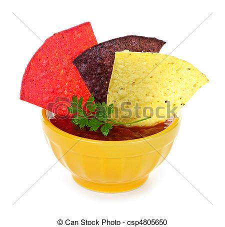 Stock Photography Of Tortilla Chips And Salsa   Bowl Of Salsa With