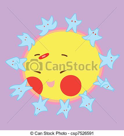 Vector Clip Art Of Ace Good Night   A Sun Character Named Ace With