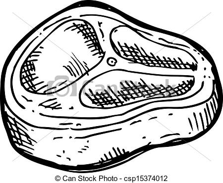 Vector Clip Art Of Hand Drawn Raw Meat Csp15374012   Search Clipart    
