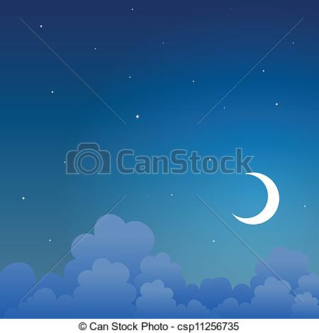 Vectors Of Good Night   Vector Background Of A Night Scene In The Sky