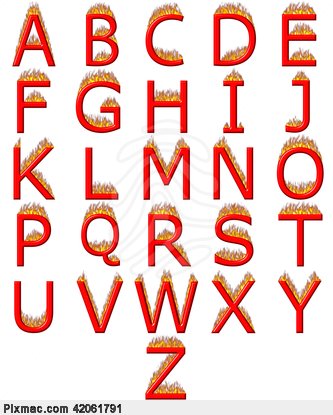 3d Alphabet On Fire Alphabet Pixmac Clipart 42061791 Jpg
