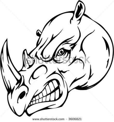 Angry Rhino Drawing Rhinoceros Mascot For Sport