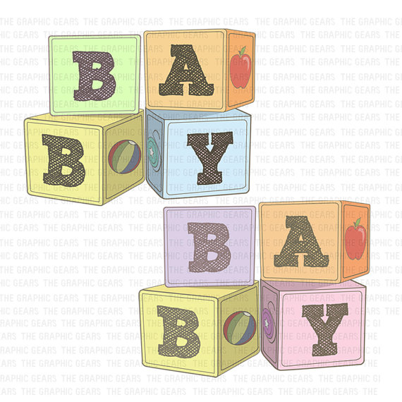 Baby Blocks Clip Art   Alphabet Blocks For Boy And Girl Clip Art