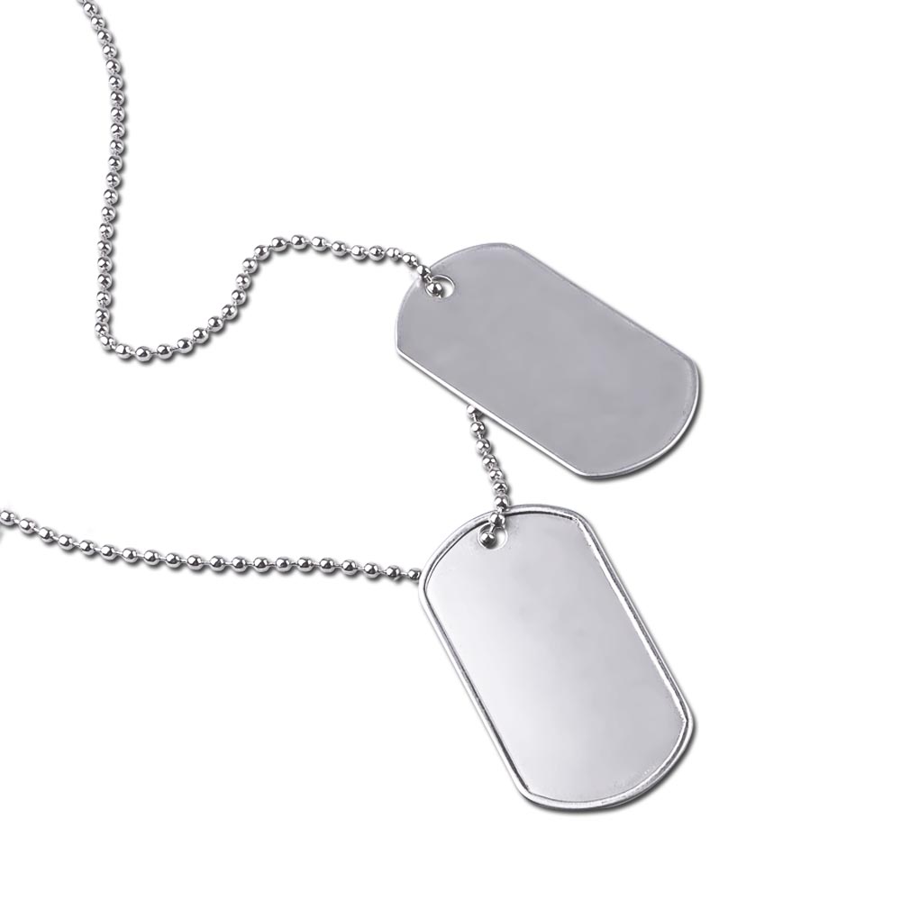 Blank Military Stainless Steel Dog Tag Pendant 50 Pcs