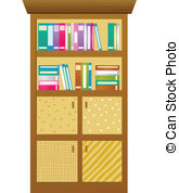 Bookcase Vector Clipart Eps Images  662 Bookcase Clip Art Vector