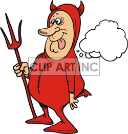 Cartoon Devil Making Funny Face Clipart Image Picture Art   155655
