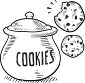 Chocolate Chip Cookie Clipart Black And White K10374030 Jpg