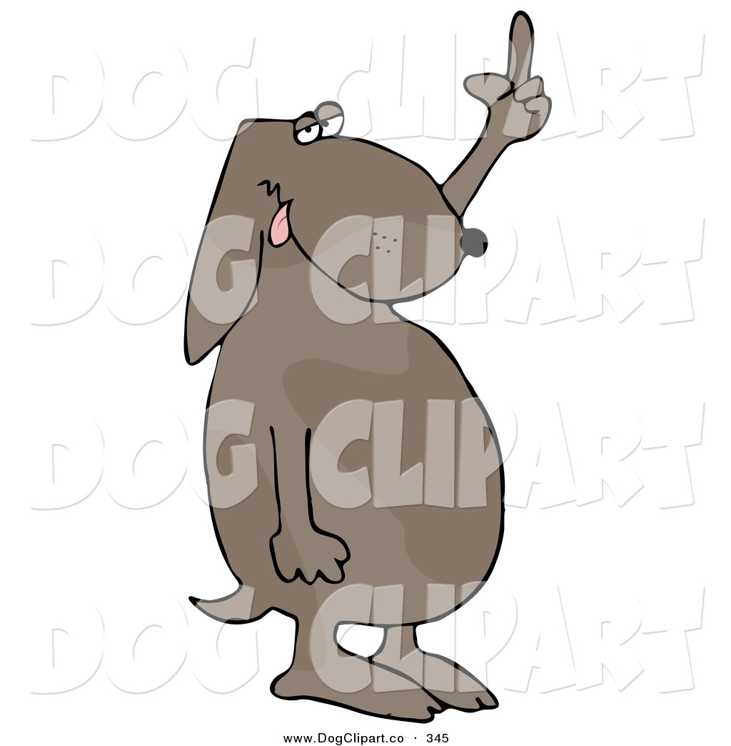 Clip Art Of A Frustrated Gray Dog Flipping Off His Owner After Not