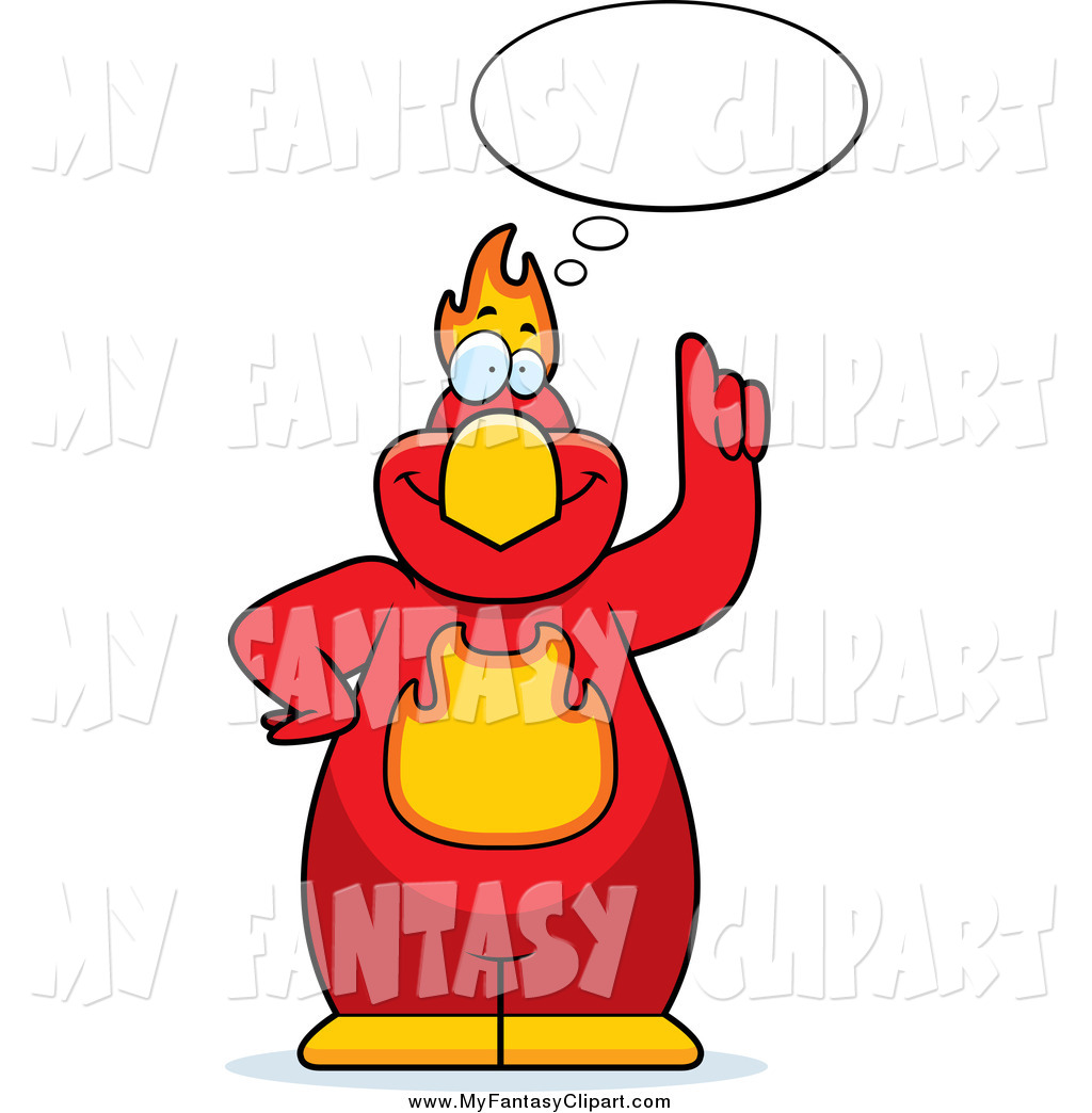     Clip Art Of A Phoenix Bird Talking And Holding Up A Finger By Cory