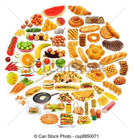 Clipart Of Circle With Lots Of Food Items Csp8850071   Search Clip Art