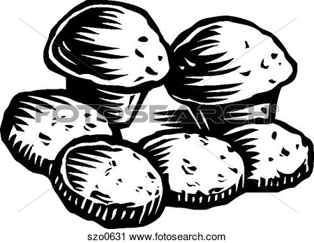 Clipart Of Muffins And Cookies Black And White Szo0631   Search Clip