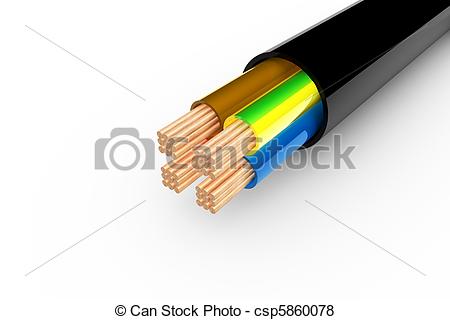 Close Up Of A Copper Cable In 3d Csp5860078   Search Eps Clip Art