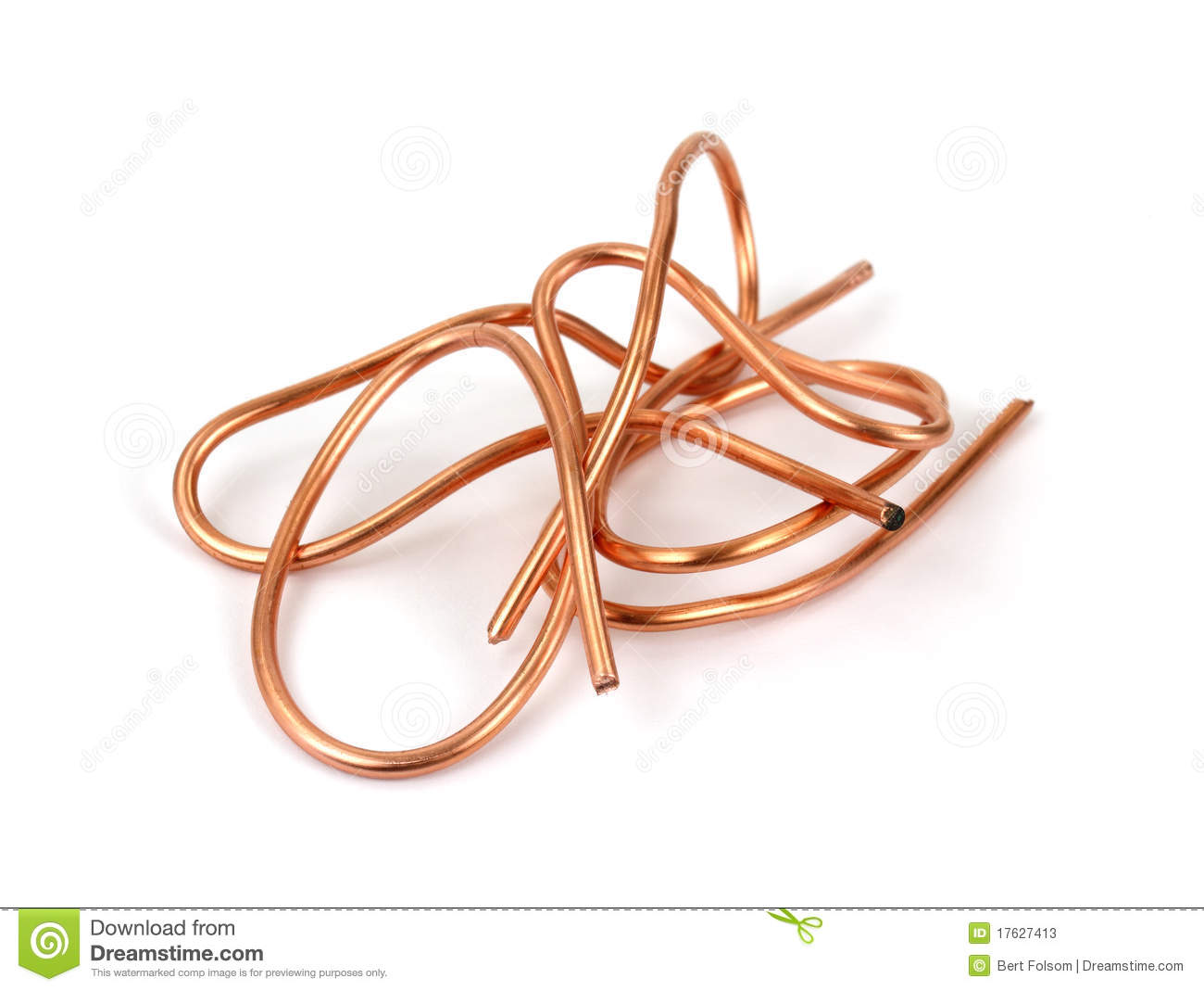 Copper Wire For Recycling On A White Background 