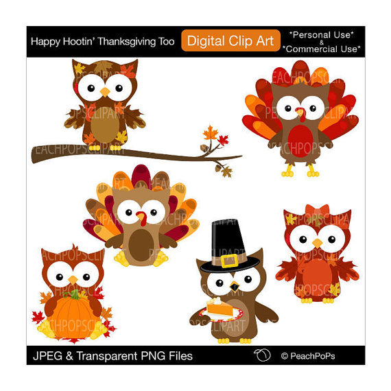 Cute Owl Clipart Clip Art Owls Holiday Fall Autumn   Happy Hootin    