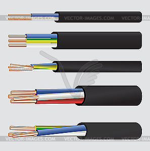 Electric Copper Cable   Vector Clip Art